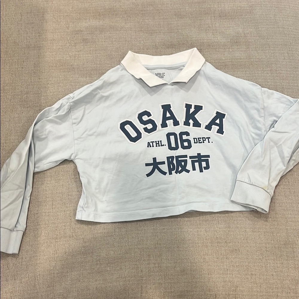 Blue Osaka Print Crew Neck Sweatshirt